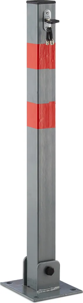 Relaxdays Poteaux de délimitation avec chaîne rouge et blanc lot de 2