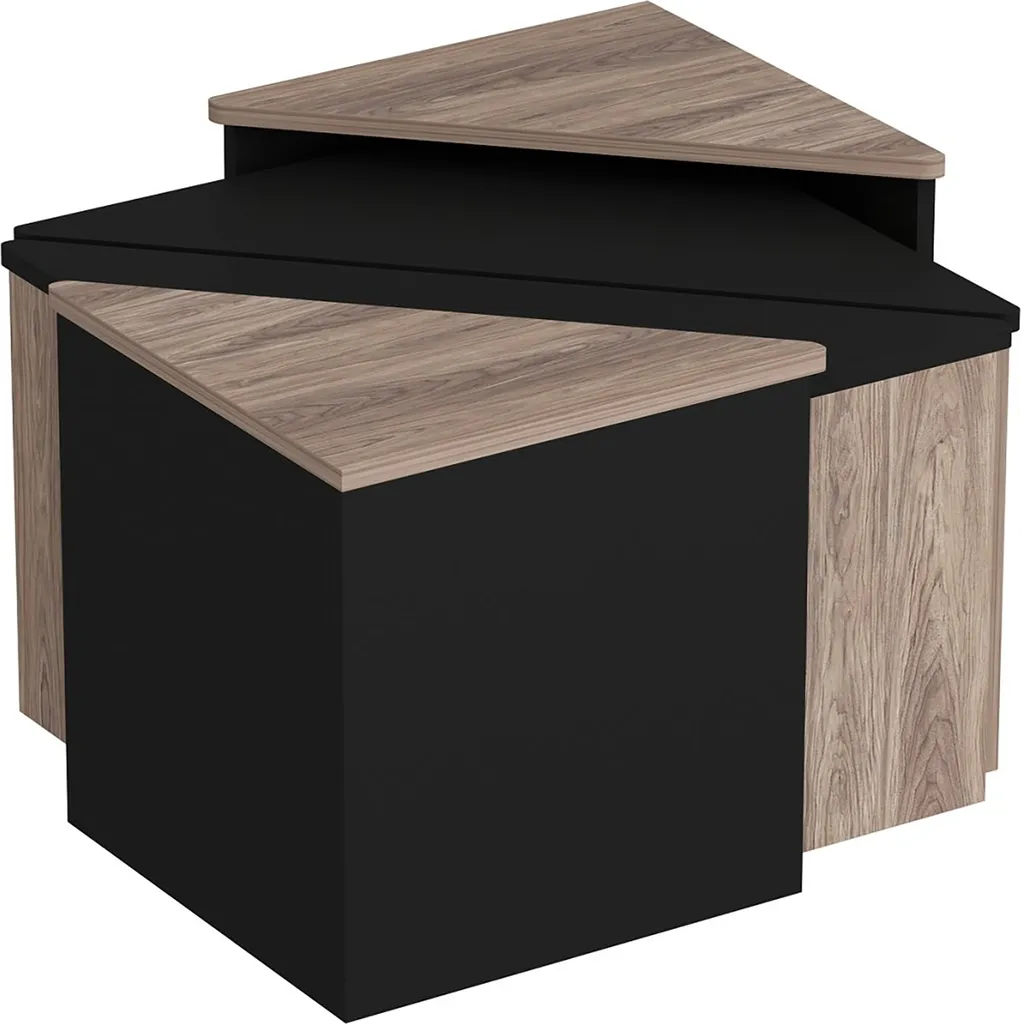 Table basse Frederikshavn Set de 4 tables d'appoint triangulaires chêne