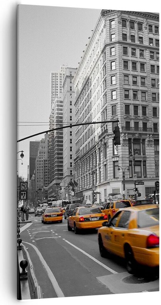 Bild auf Leinwand - Leinwandbild - Amerika New York City Straße - 65x120cm - Wand Bild - Wanddeko - Leinwanddruck - Bilder - Kunstdruck - Wanddeko...