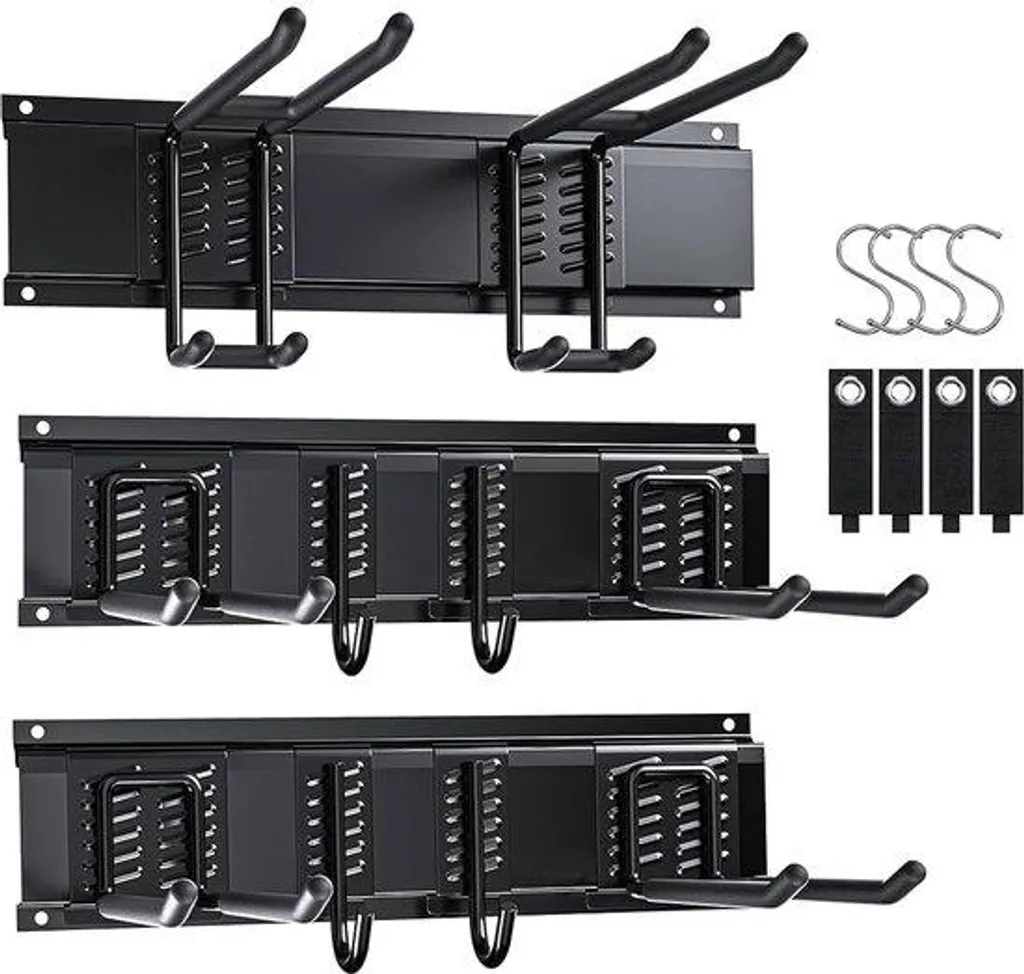 Porte-outils mural multifonction en PVC et acier avec fixation garage