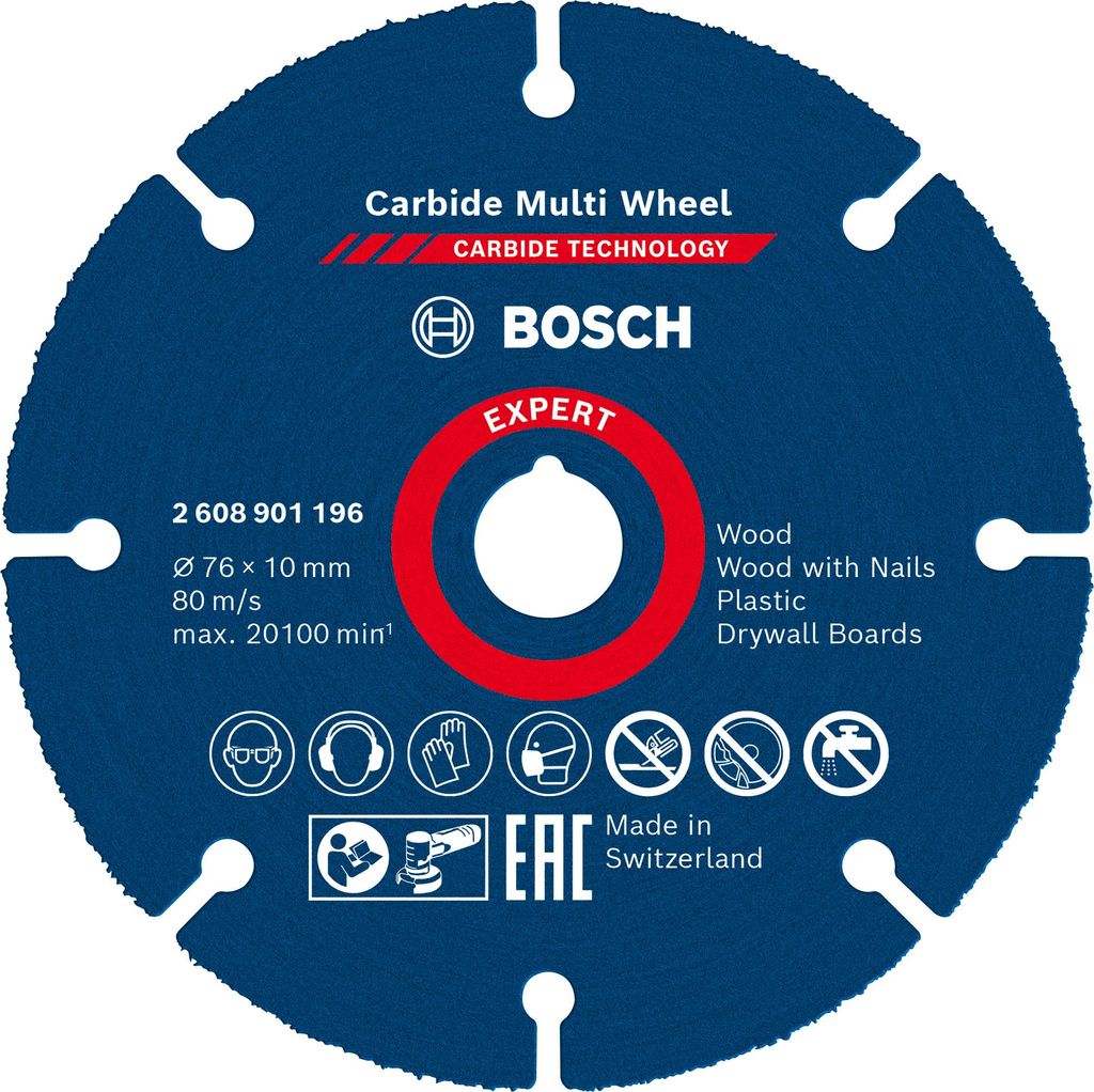 Bosch 2608901196 Bosch Carbide Multiwheel 76x10 EXPERT Image du produit 