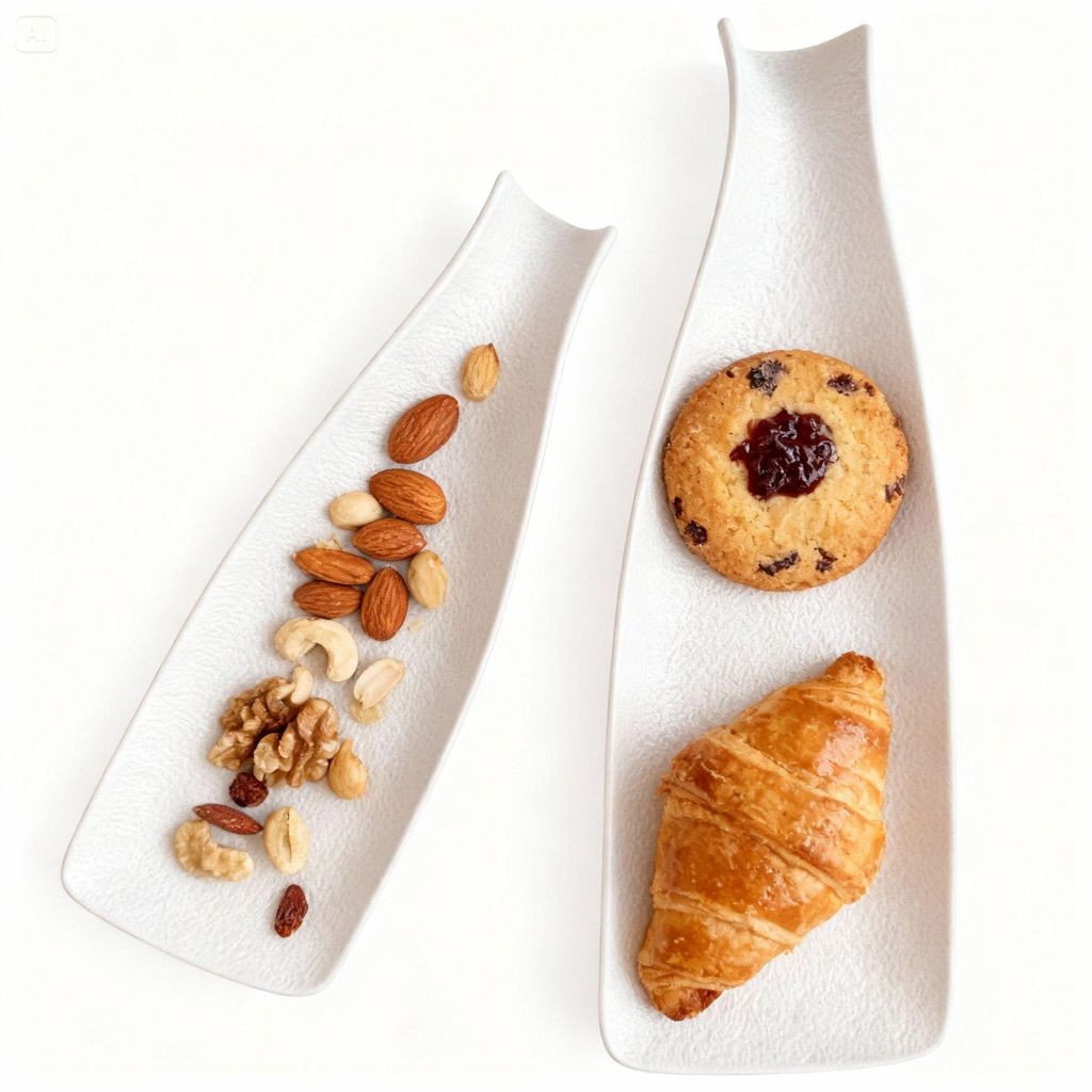 Mulex Servierschalen NALA weiß matt in Schieferoptik 2-tlg.