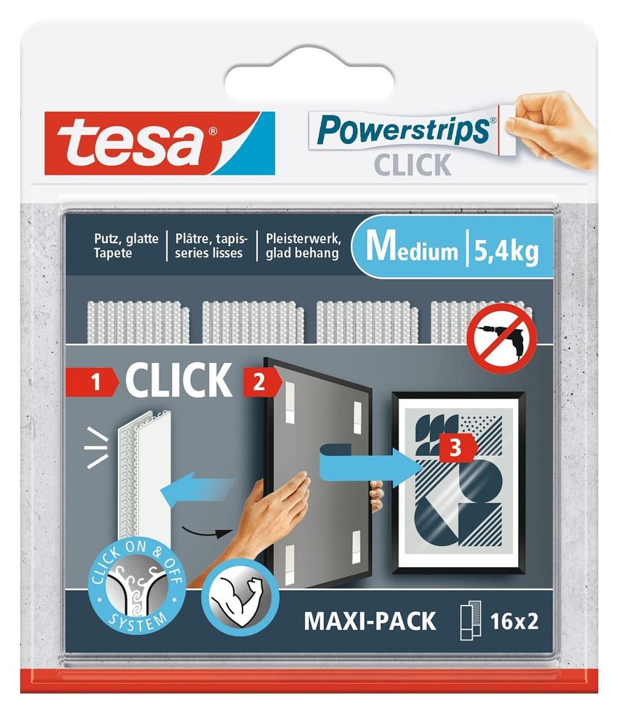 Tesa 77721-00020-00 tesa Powerstrips CLICK MEDIUM 5.4kg Productafbeelding 