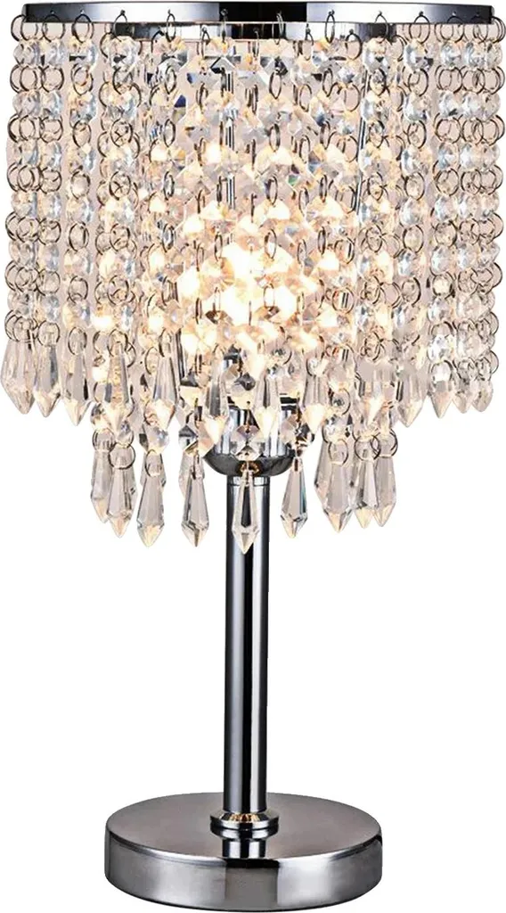 Lampe de chevet cristal chic ivoire pour chambre ou bureau de standing