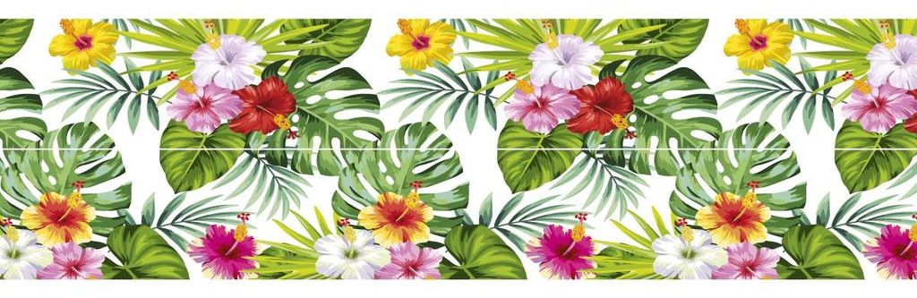 Selbstklebende Aufkleber für Treppenstufen und Setzstufen – TROPICAL HEIRANI – 2 Streifen à 12,5 x 87,5 cm