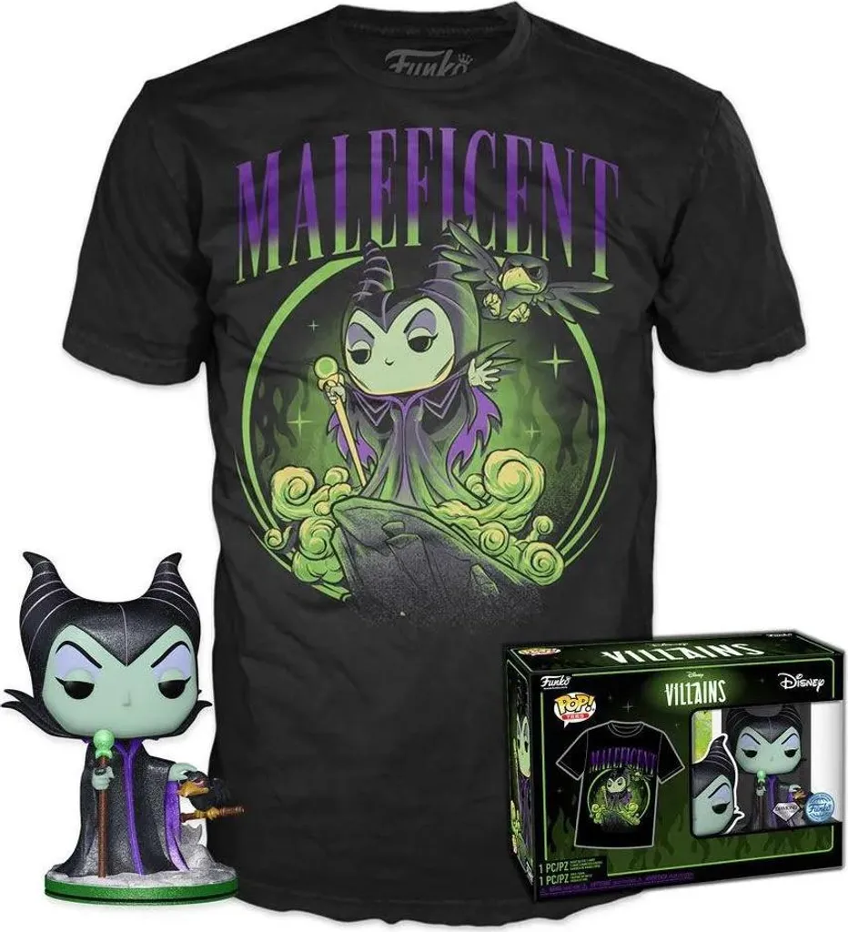 T-shirt Funko Disney Maléfique avec figurine exclusive taille S