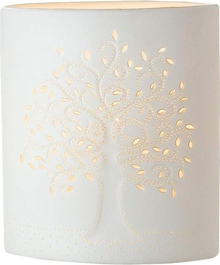 Gilde Porzell Lampe Ellipse Lebensbaum