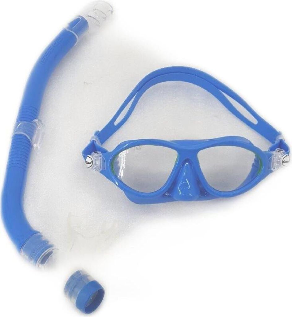 Cressi Schnorchelset Schnorchelausrüstung Schnorchelsets Mond Kinder Kinderfreundlich Hellblau Limette Grün