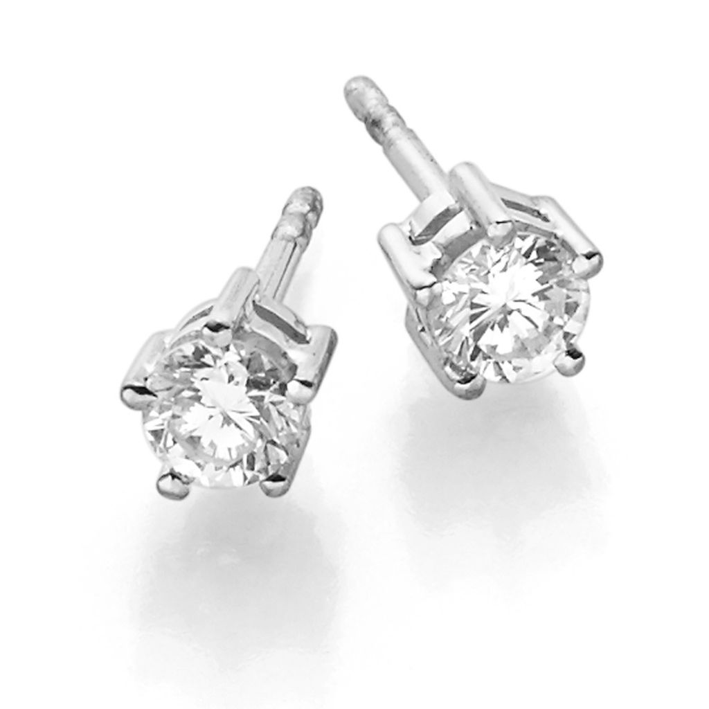 Solitär Ohrstecker Ohrringe mit Diamanten Brillanten 0,50ct. 750 Gold Weißgold