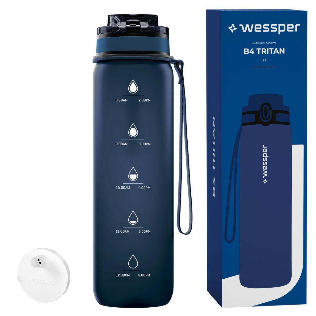 Bouteille d'eau Wessper B4 en Tritan, 1 litre, avec filtre Image du produit 