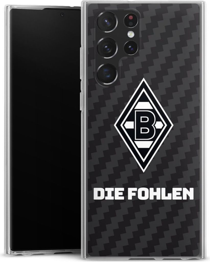DeinDesign Handyhülle für Samsung Galaxy S22 Ultra Silikon Hülle Case Smartphone Schutzhülle Borussia Mönchengladbach Carbon Gladbach