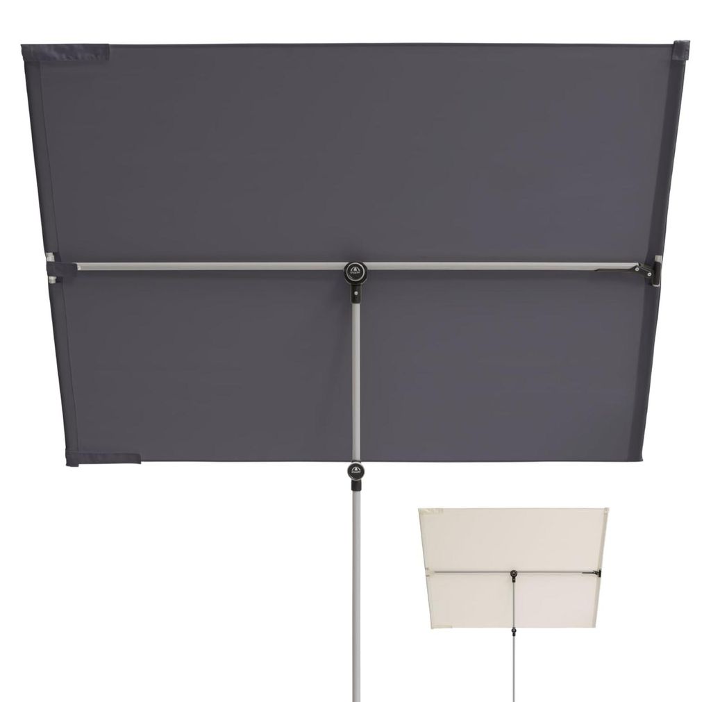 Aktiver Balkon-Sonnenschutz Silver Edition 180x127cm in Anthrazit | Sonnenschutz für Balkon und Terrasse | Flexibler Sichtschutz | Rechteckiger un...
