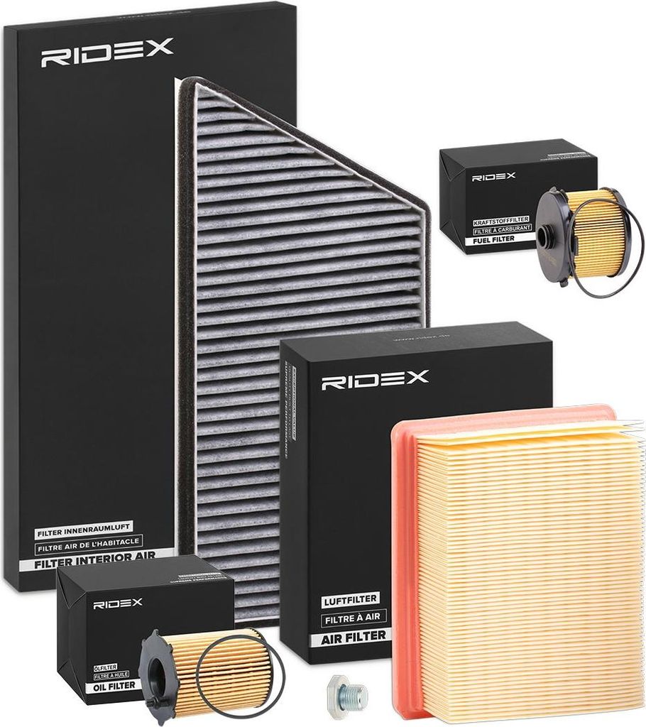 RIDEX Filterset Inspektionspaket Filtersatz passend für PEUGEOT 206 Schrägheck (2A/C)