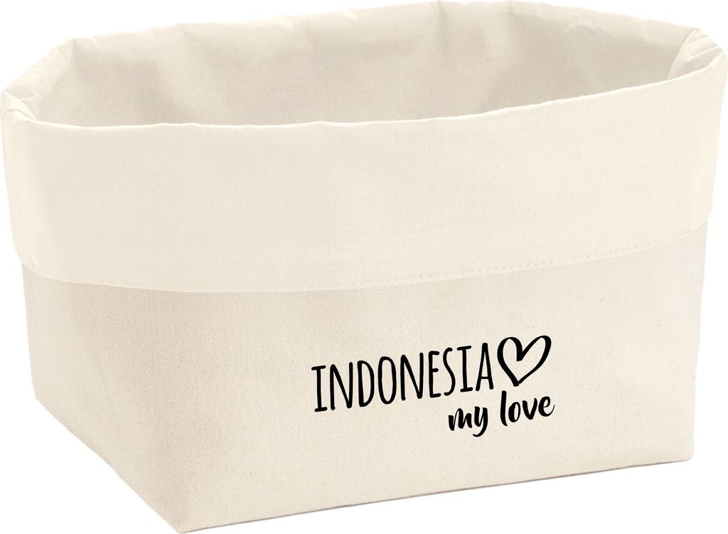 Huuraa Organizer Indonesia my love 8 Liter Large Canvas Baumwolle Utensilo Geschenkidee