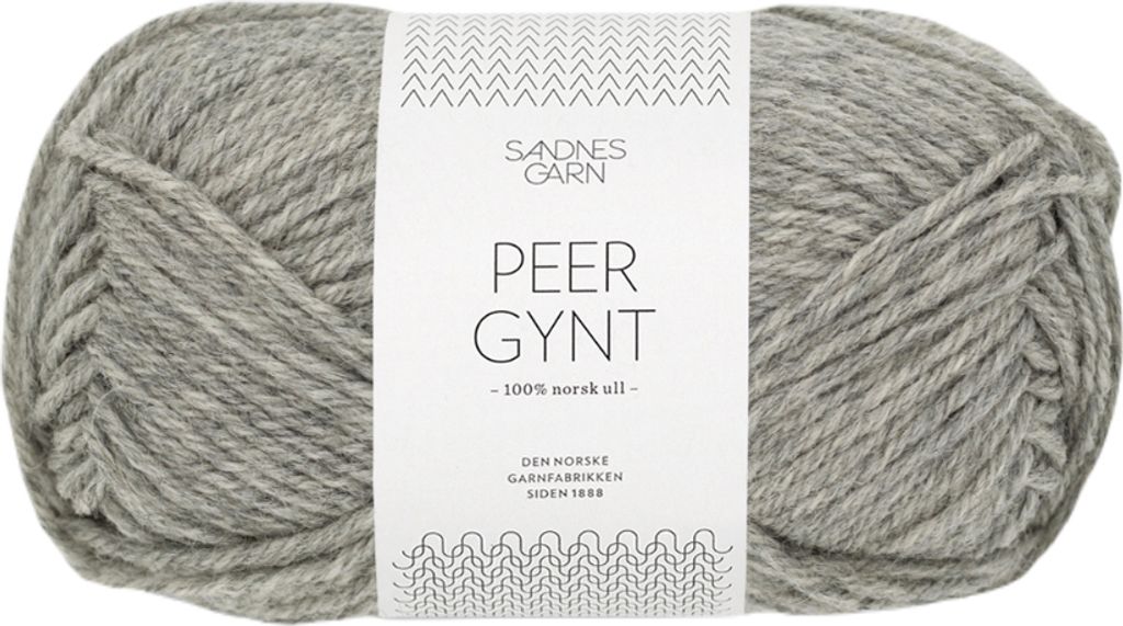 Sandnes Peer Gynt 50g - 100% Schurwolle Grau meliert 1042 Produktbild 