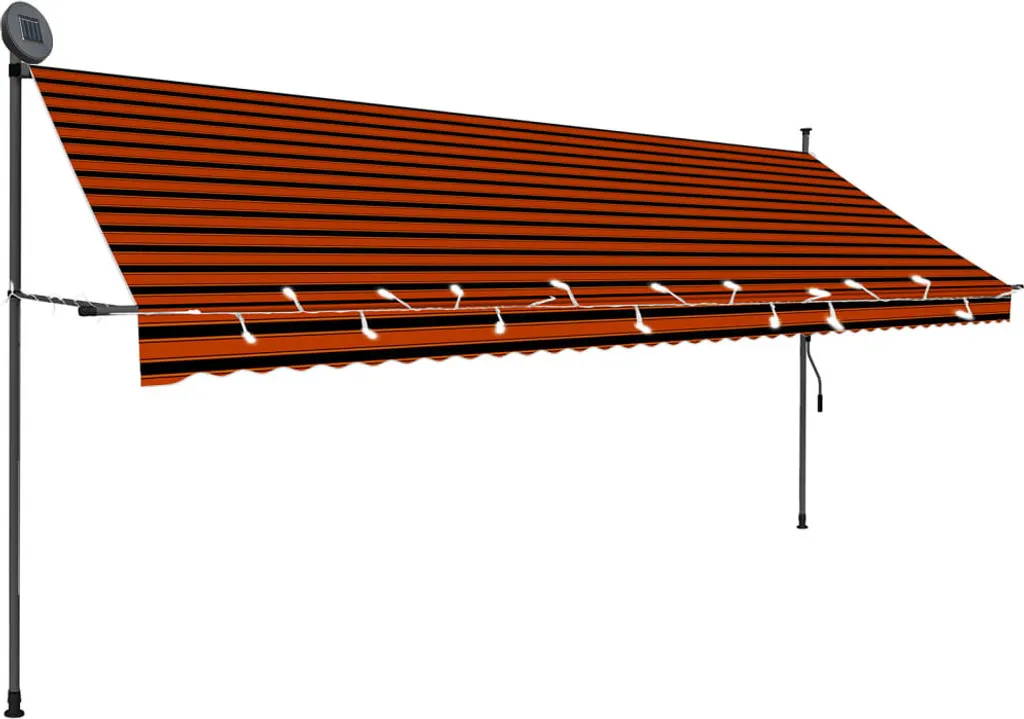 Tenda da Sole Retrattile Arancione Marrone 400cm LED | vidaXL Casa