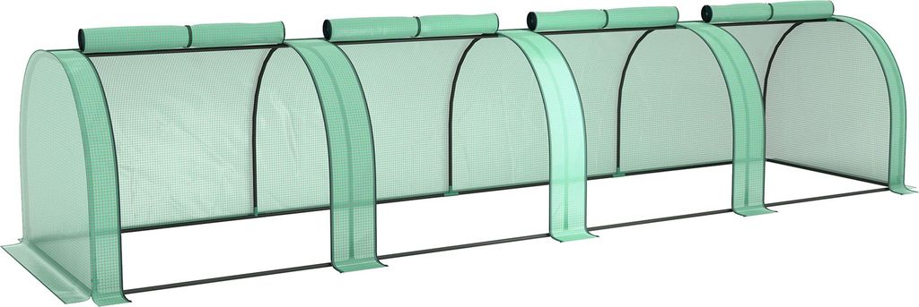 Outsunny Gewächshaus mit PE-Gitterfolie Aufrollbar Produktbild 