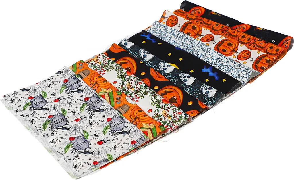 Tissu de Coton pour Décoration Halloween Couture et Patchwork 50x50cm 10pcs - 3