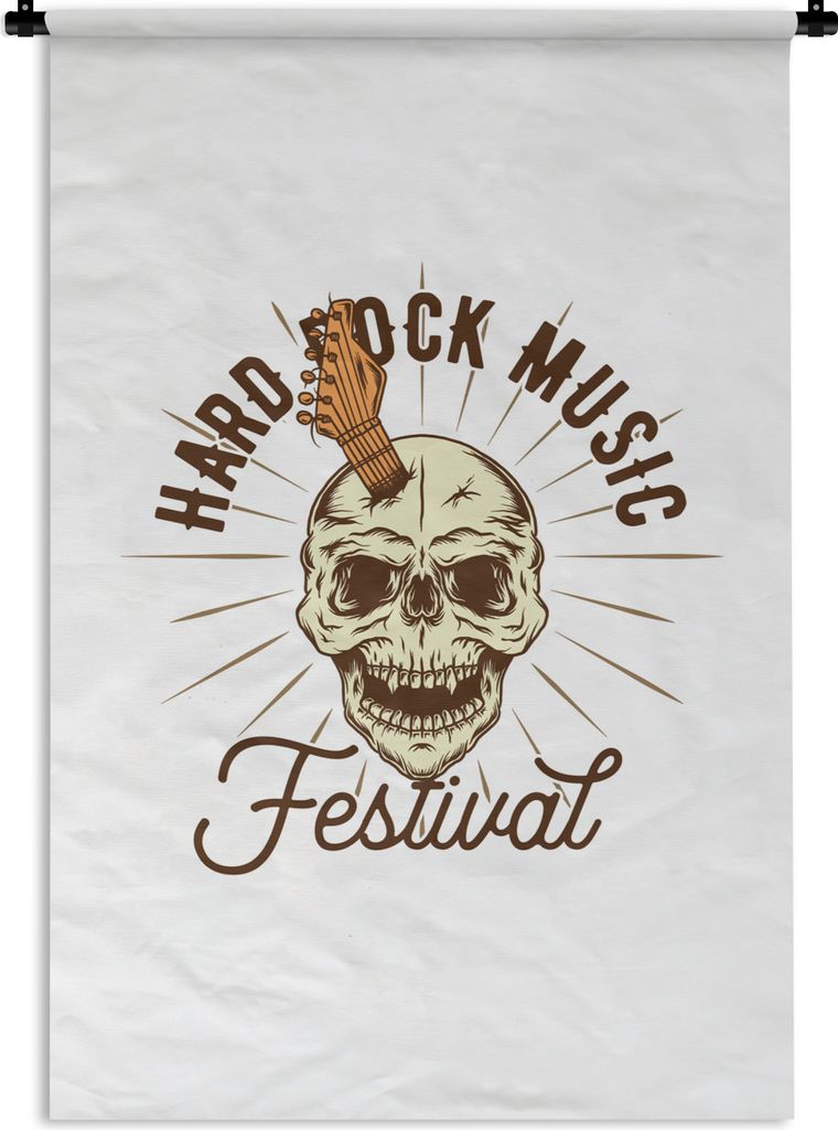 MuchoWow Wandteppich Wandbehang Sprichwörter - Zitate - 'Hardrock-Musikfestival' - Vintage 60x90 cm Tapisserie Dekoration Wandtuch - Foto-Teppic...