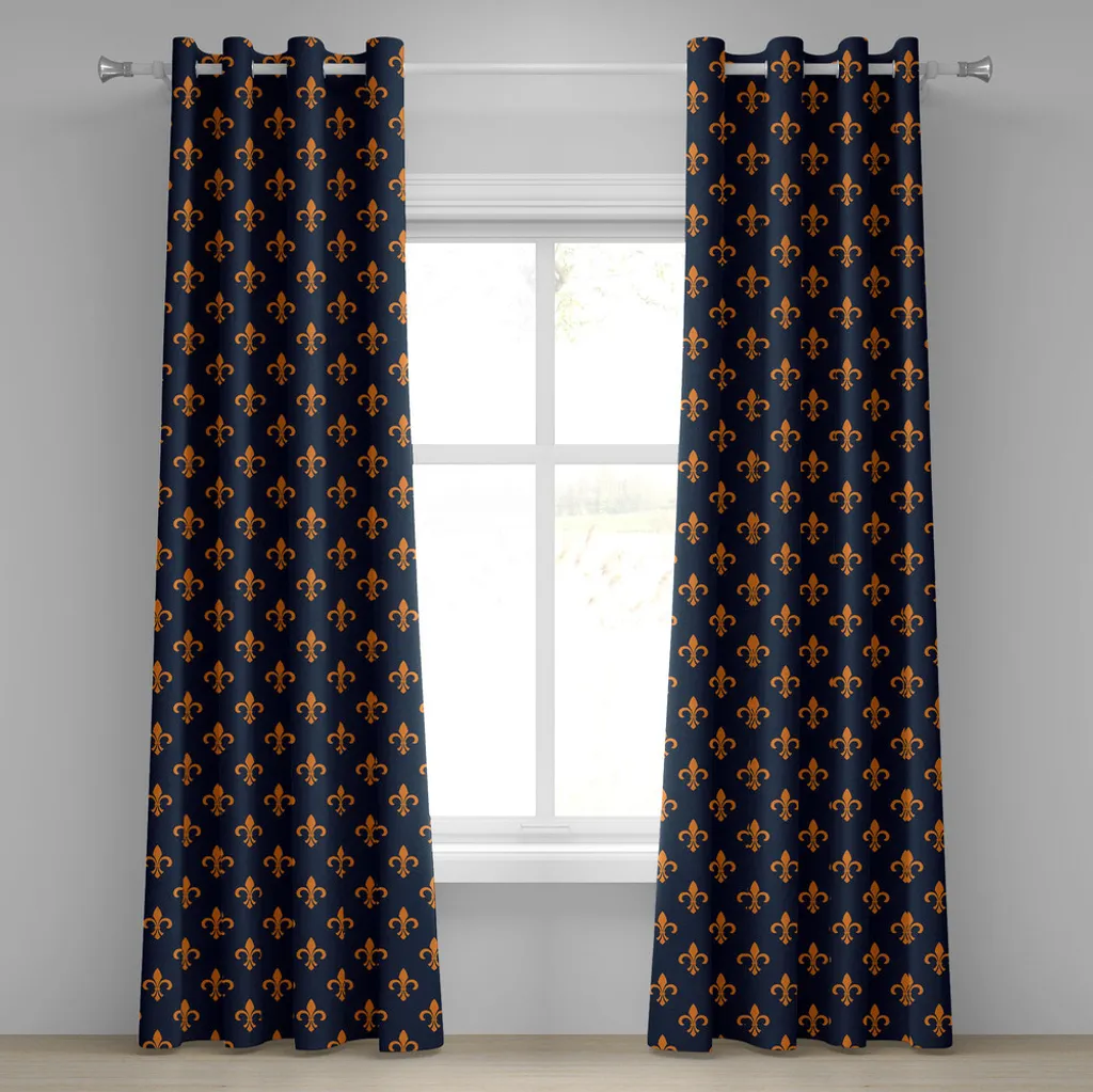Rideaux occultants déco fleur de lis indigo pour intimité et confort