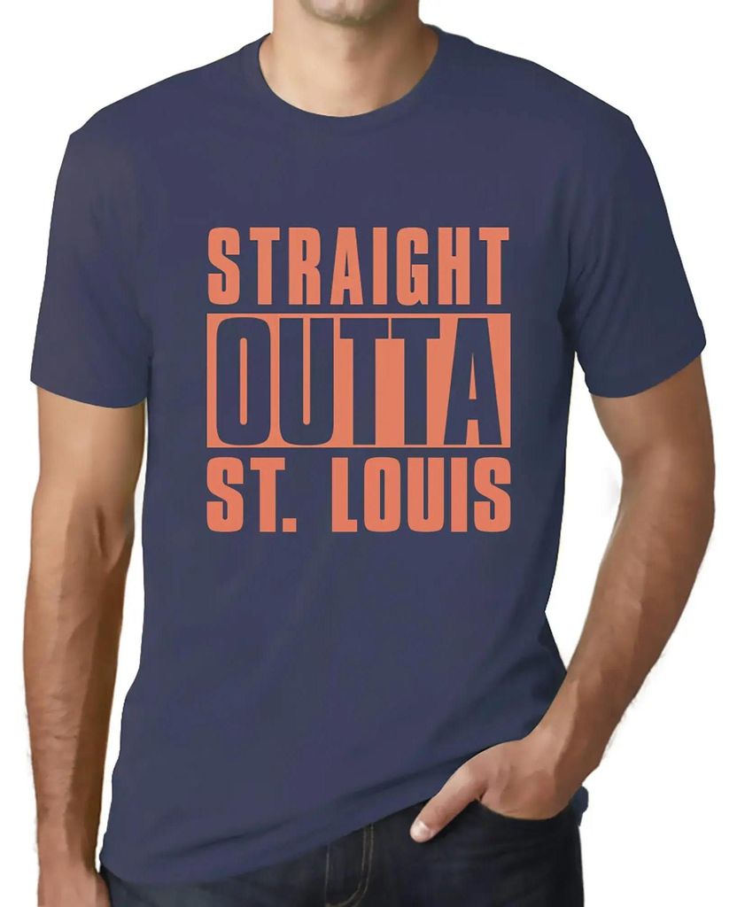 Herren Grafik T-Shirt Direkt aus St Louis – Straight Outta St Louis – Öko-Verantwortlich Vintage Jahrgang Kurzarm Lustige Druck Geburtstag Ges...