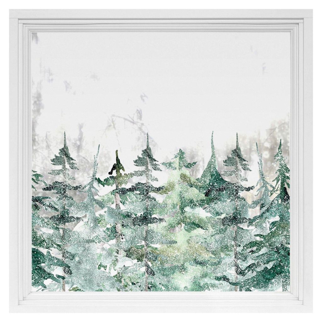 Statische Fensterfolie für Privatsphäre, Doppelseitiger Fensteraufkleber, Anti-UV-Glasfolie zur Weihnachtsdekoration, Winterlandschaft