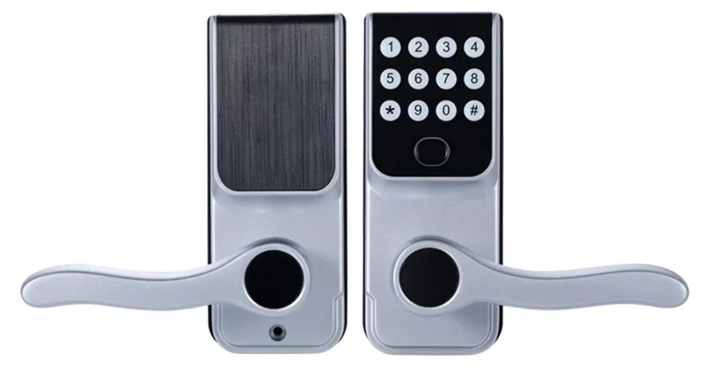 Verrou électronique connecté pour porte en aluminium avec code et PIN