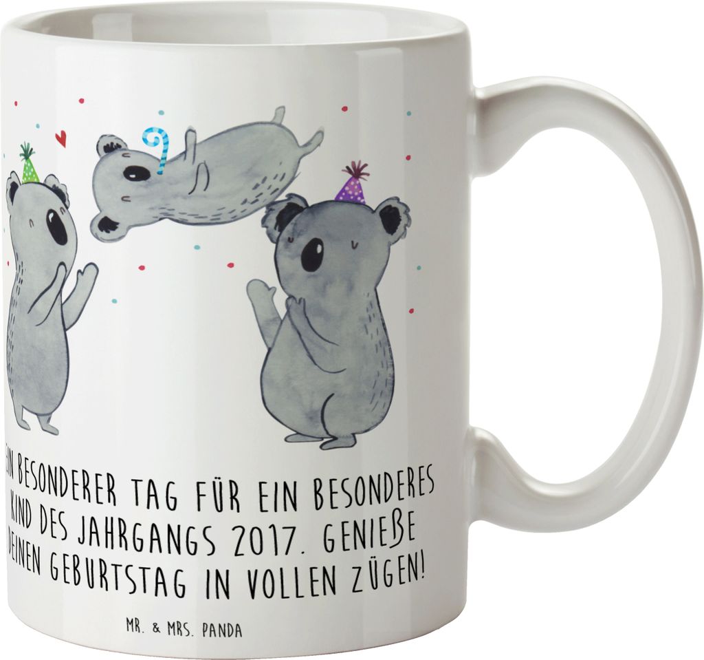 Mr. & Mrs. Panda Kaffeetasse 2017 Geburtstag - Weiß - Geschenk, schöne tasse, magische Gelegenheit, Kaffeebecher, wunderbare Erinnerungen, Geburt...