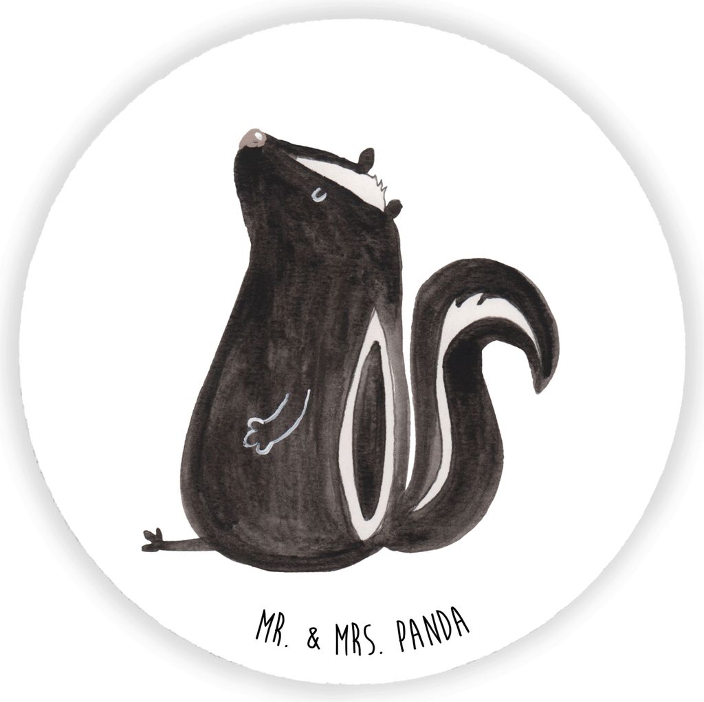 Mr. & Mrs. Panda Kühlschrankmagnet Stinktier Sitzen - Weiß - Geschenk, haftmagnet, Spruch, Recht, magnet für kühlschrank, Büro, pinwand, Wildt...