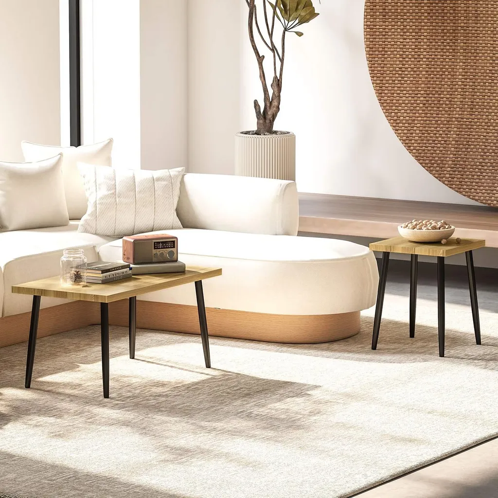 Table basse de salon modulable : duo de tables d'appoint gain de place - 7