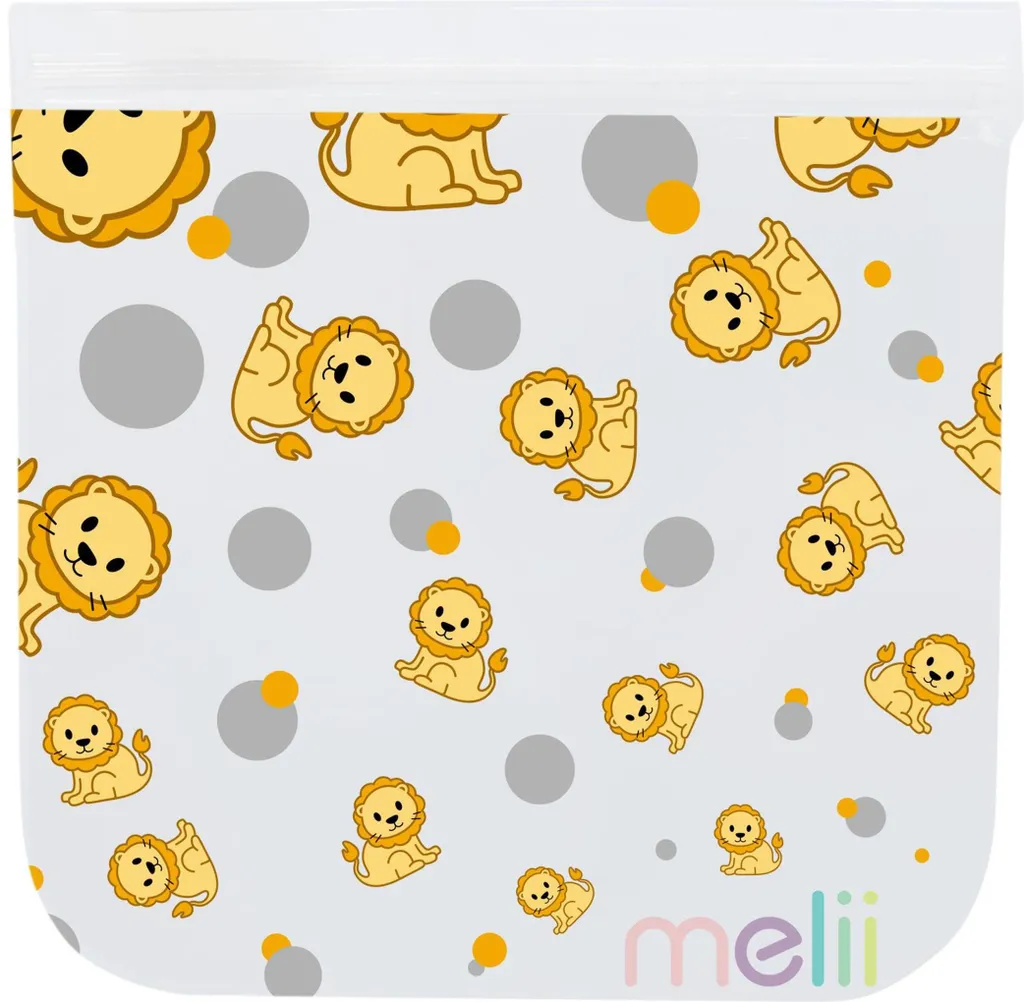 Sacs à collation sans BPA refermables motifs Lion et Dinosaure x4 - 3