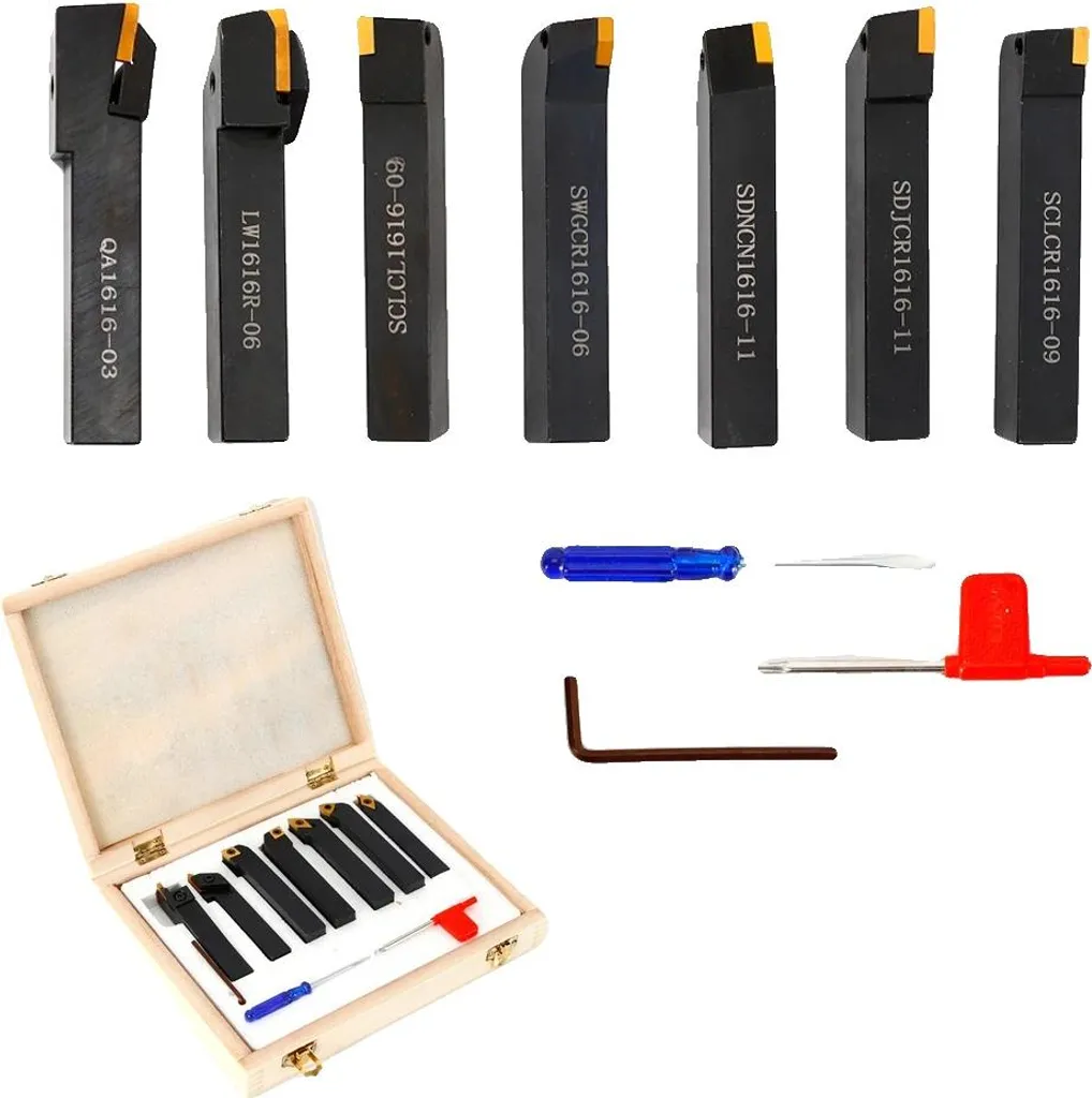Burins de tournage haute précision 16mm avec lame 4,5mm et coffret bois