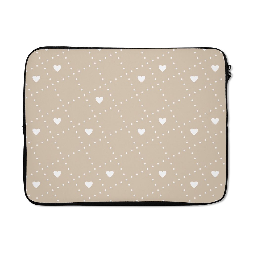 MuchoWow Laptop Hülle 17 Zoll Laptoptasche Herz - Design - Geometrie - Muster - Zipper - Schutzabdeckung