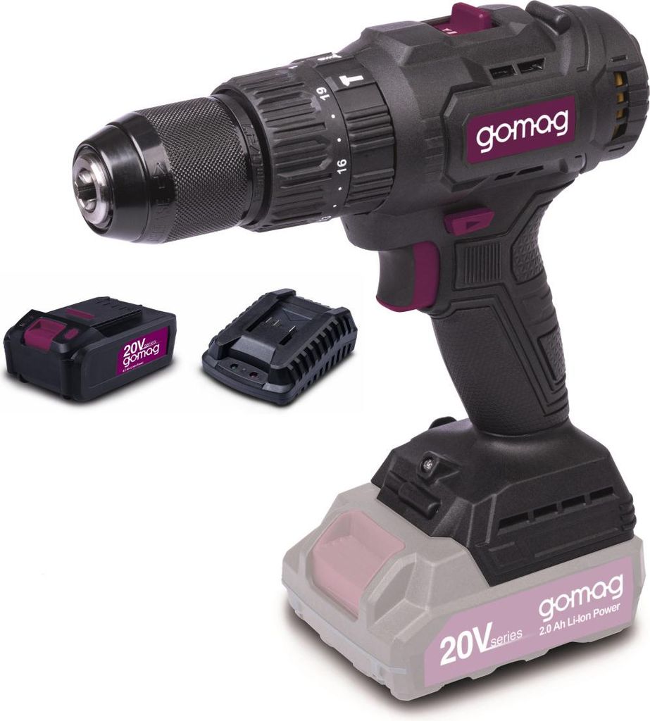 Gomag Akku-Schlagbohrschrauber GO-SBS60BL 20 V inkl. 4 Ah Produktbild 