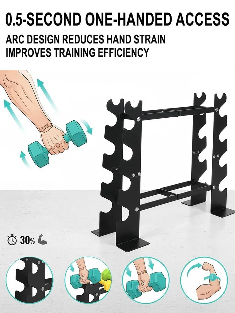 Support haltères anti-rayures rack de musculation stable pour sol protégé - 8