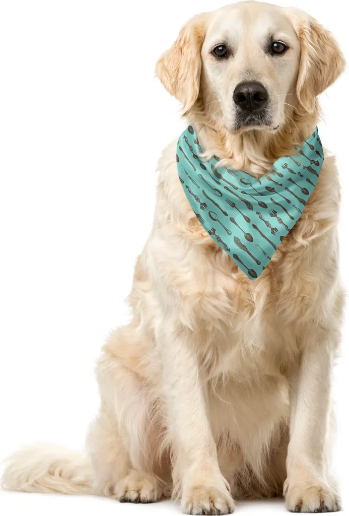 ABAKUHAUS Bandana Pet Vintage 40x40 Seafoam Dark Taupe per Cani/Gatti