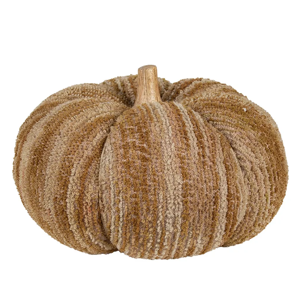 Clayre & Eef Zucca Decorativa Marrone Ø 25x16 cm in Morbido Tessuto