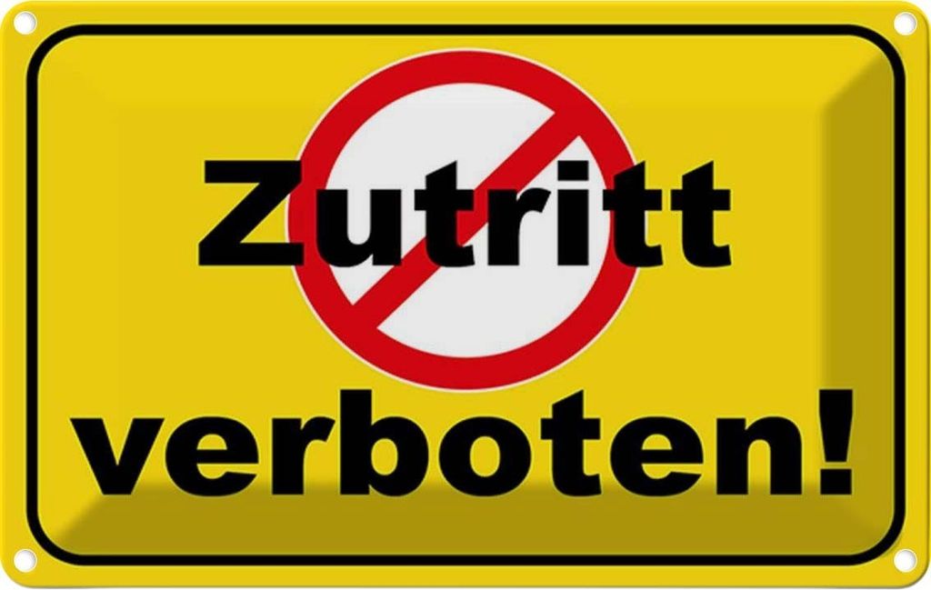 vianmo Blechschild 20x30 cm Zutritt verboten Straßenschild Warnschild Hinweisschild Sicherheit Vorsicht