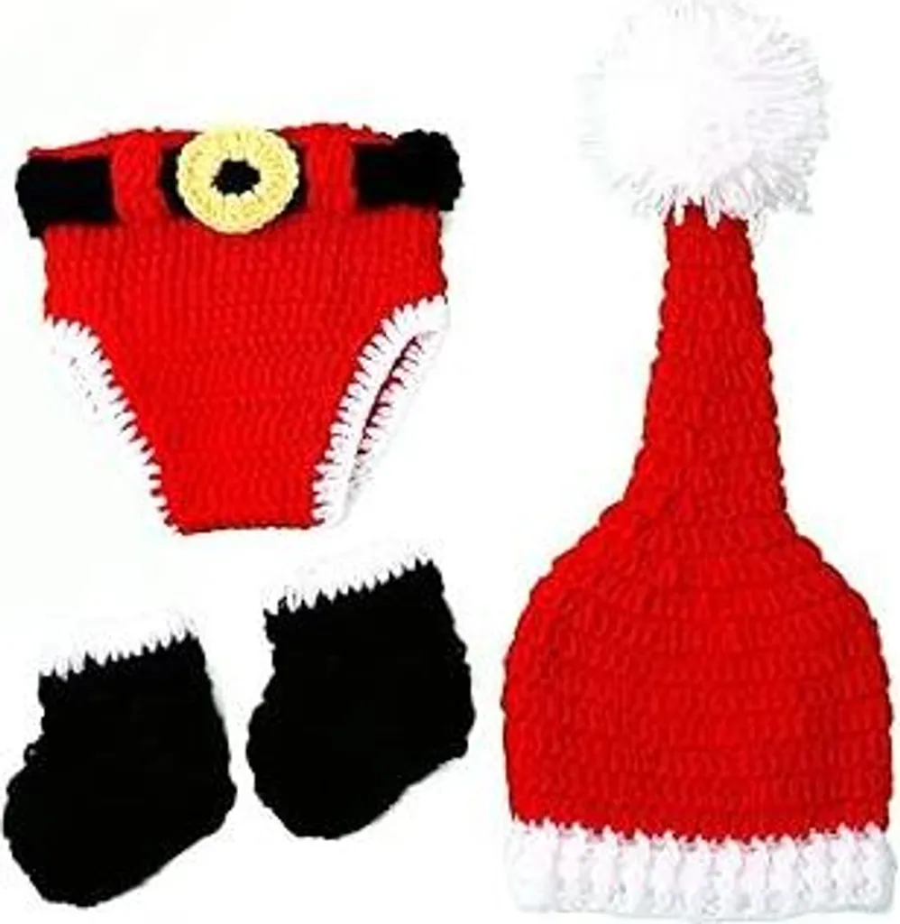 Costume Neonato Natale NUOLUX: Accessori Foto Crochet Handmade