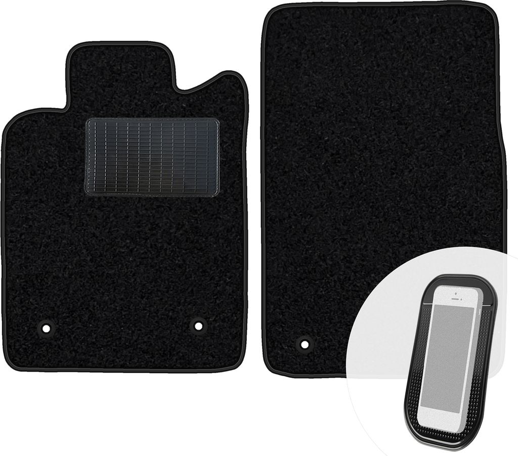 moto-MOLTICO Vorne Fußmatten Auto Velours Autoteppiche Schwarz Automatten Set 2-teilig passend für Opel Vectra C Stufenheck 2002-2008