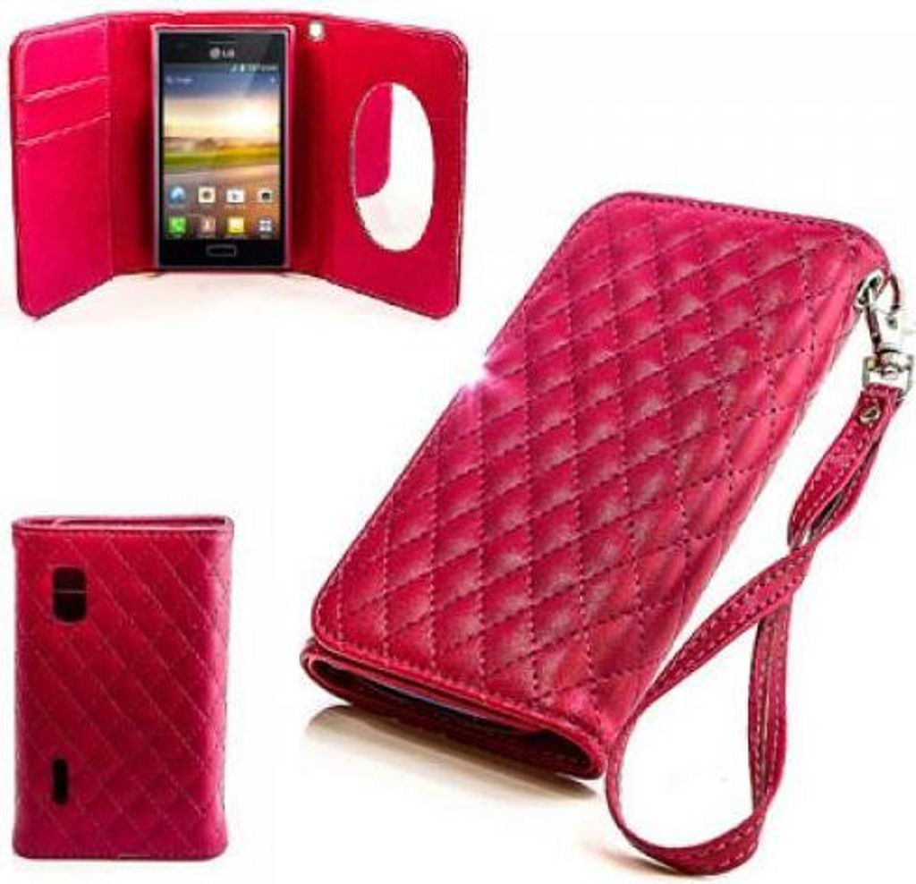 LG Optimus L5 (E610) Booksytle Handtasche Mirror Pink