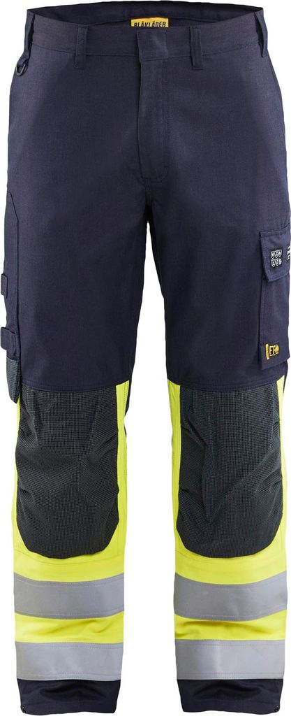 Blakläder Multinorm Arbeitshose Inhärent APC 2 1491, Farbe:Marineblau/ High Vis Gelb, Größe:D116