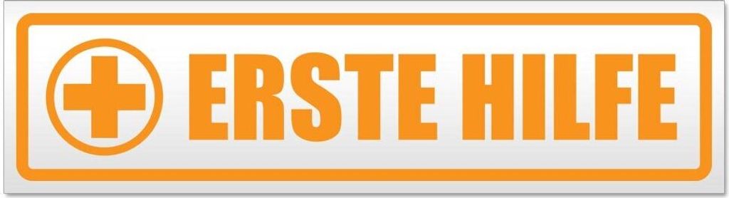 Kiwistar Erste Hilfe Magnetschild Schild magnetisch - 30cm Orange - Magnetfolie für Auto PKW Kfz