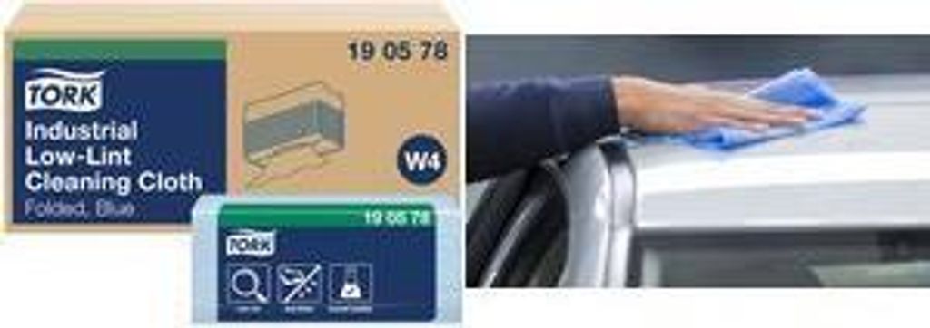 TORK Panni per la pulizia industriale a basso contenuto di lanugine blu W4