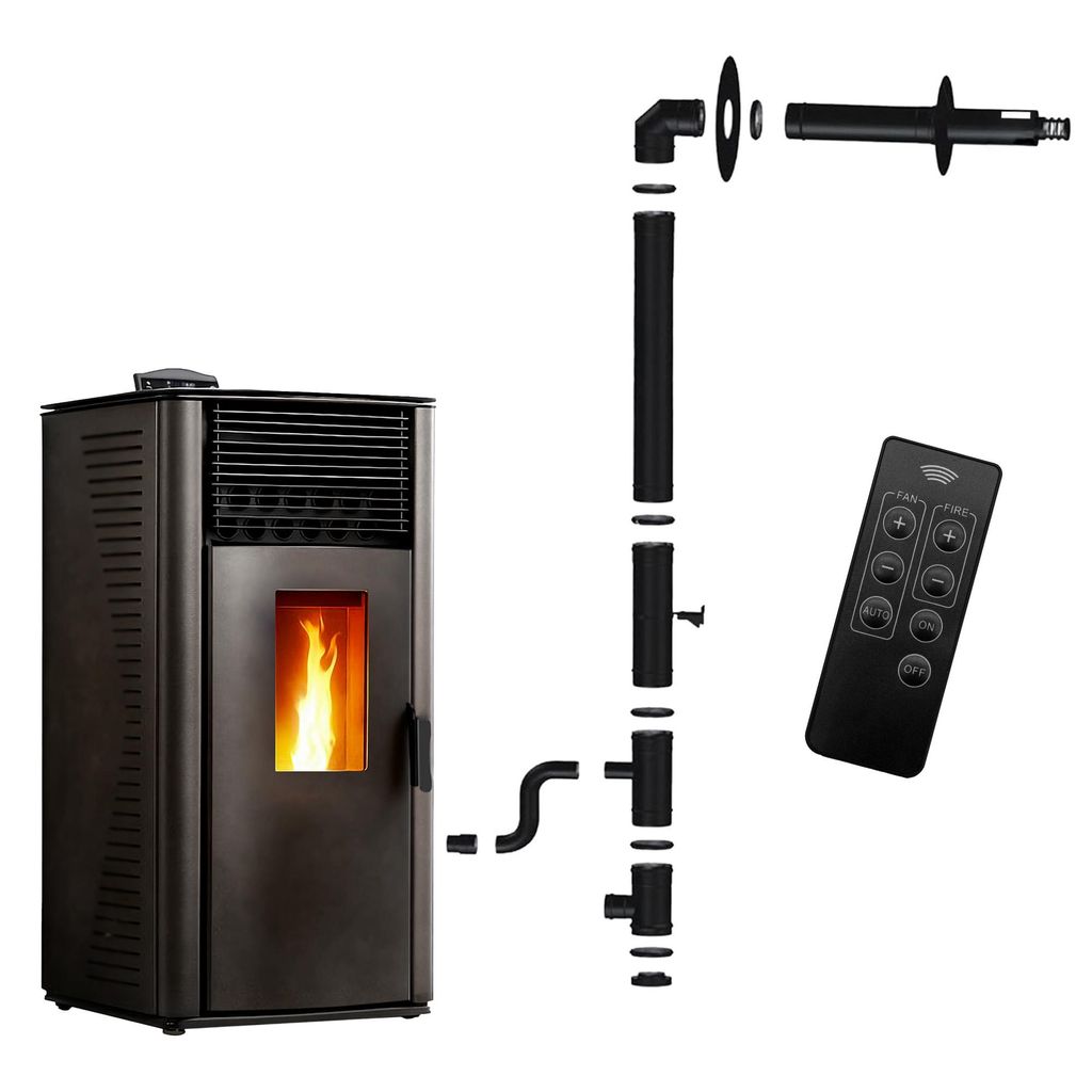 Peletové kachle Anita 12 kW Black Sannover + inštalačná Obrázok produktu 