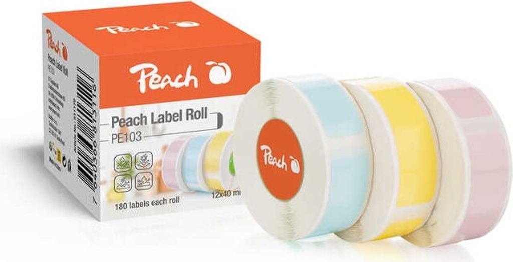 Peach PE103, Weiß, Thermodirekt, Bisphenol A (BPA), 1,4 cm, 4 cm, 180 Stück(e)