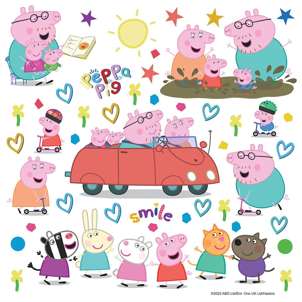 AG Design Wandstickers Peppa Pig Auto, 30 x 30 cm Produktbild 