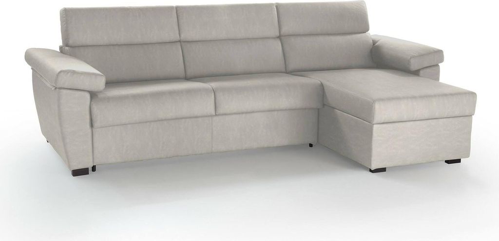 Priverno - Schlafsofa mit Ottomane, 285x160 cm Beige, Abziehbar Italy