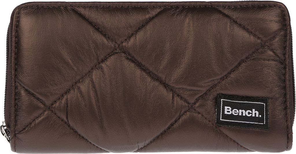 Bench Große XXL Damen Geldbörse Portemonnaie Brieftasche Clutch umlaufender Reißverschluss Braun
