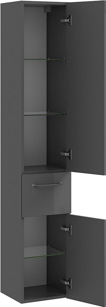 Hochschrank SOLINGEN-66 in Anthrazit Hochglanz - B/H/T: 30/168/33cm